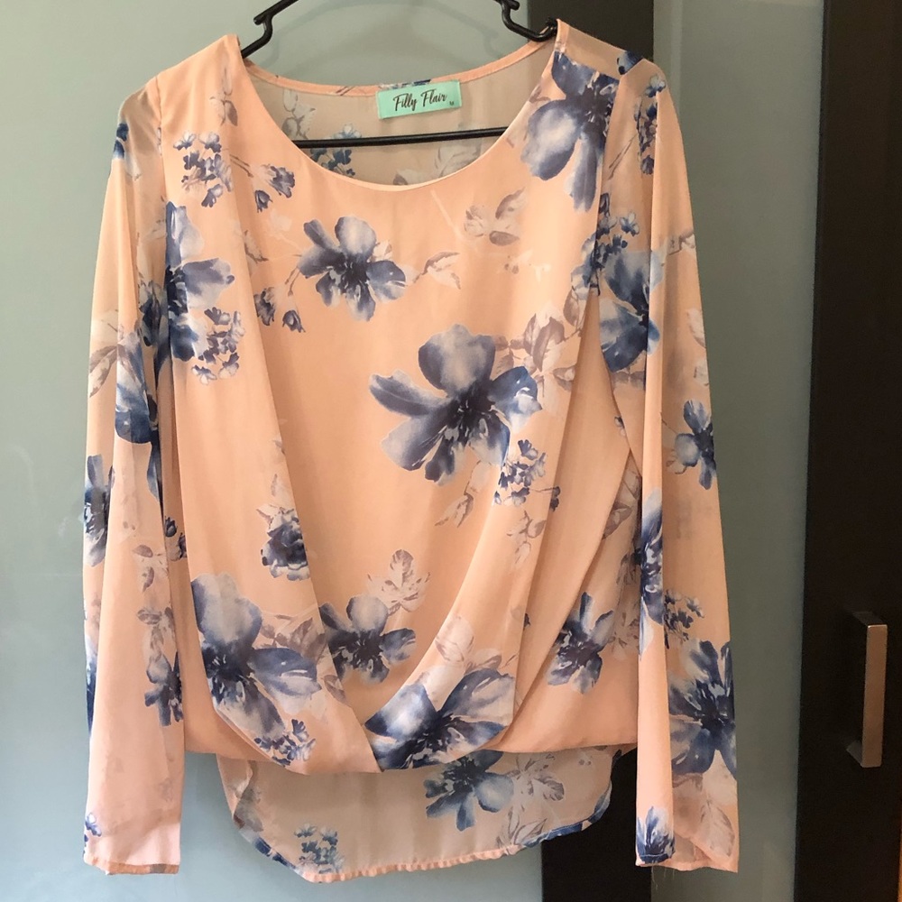 Floral blouse with twist front